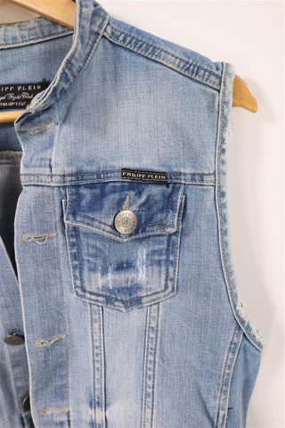 וסט גינס  PHILIPP PLEIN מעוצב בכחול- S-M