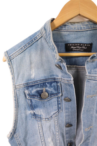 וסט גינס  PHILIPP PLEIN מעוצב בכחול- S-M