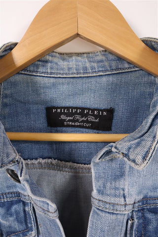 וסט גינס  PHILIPP PLEIN מעוצב בכחול- S-M