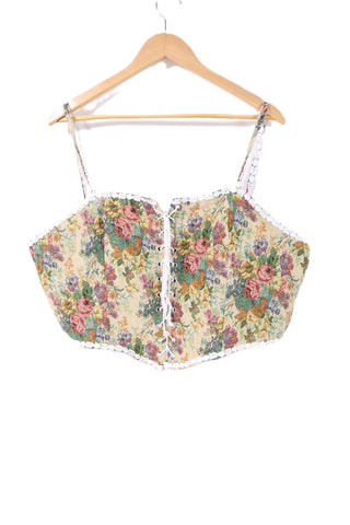 חולצת מחוך קשירה פרחוני-XL-XXL