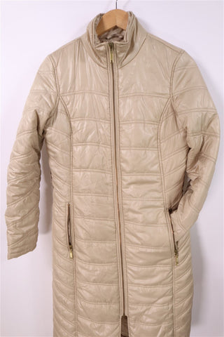 מעיל פוך ארוך בניוד מוקה- M