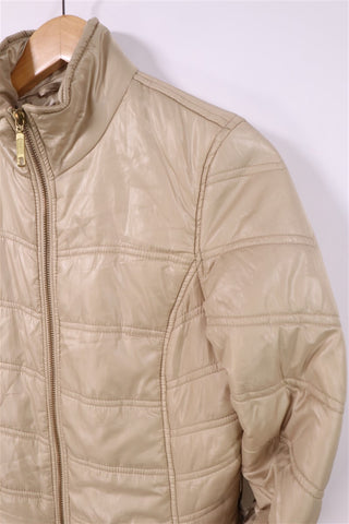 מעיל פוך ארוך בניוד מוקה- M