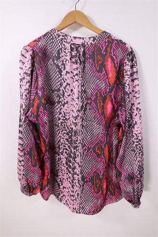 חולצה מנוחשת בגווני סגול וורוד-XL