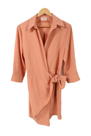 שמלת מעטפת בכתום חום -L