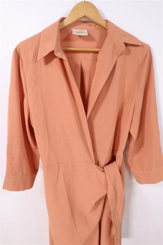 שמלת מעטפת בכתום חום -L