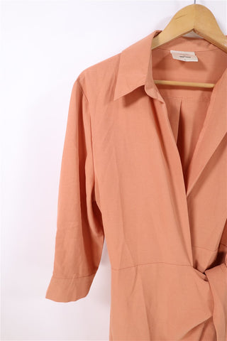 שמלת מעטפת בכתום חום -L