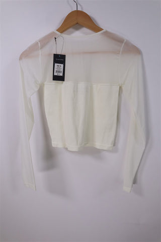 חולצת ספורט חדשה רשת בשמנת- M