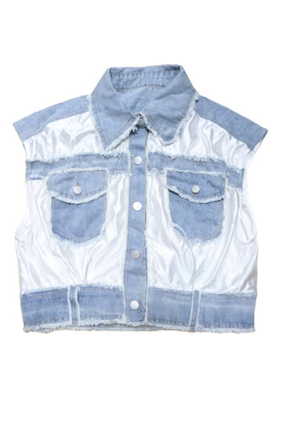 וסט גינס מעוצב וחדש- M-L