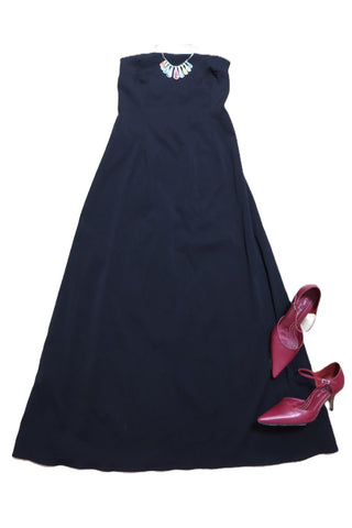 שמלת סטרפלס אלגנטית בשחור- M (