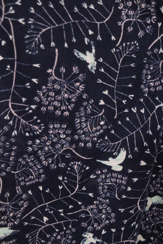 חולצת בייסיק ציפורים בכחול-M-L