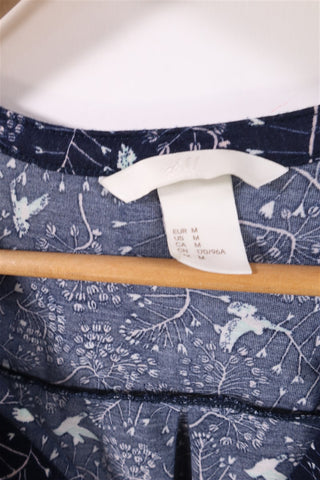 חולצת בייסיק ציפורים בכחול-M-L