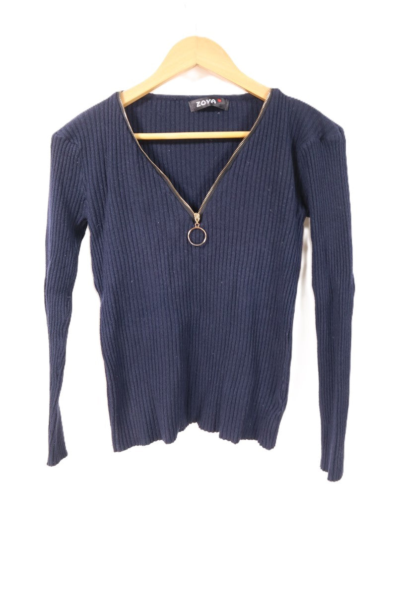 סריג וי כחול- S-M