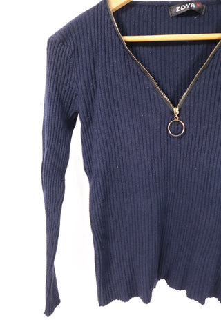 סריג וי כחול- S-M