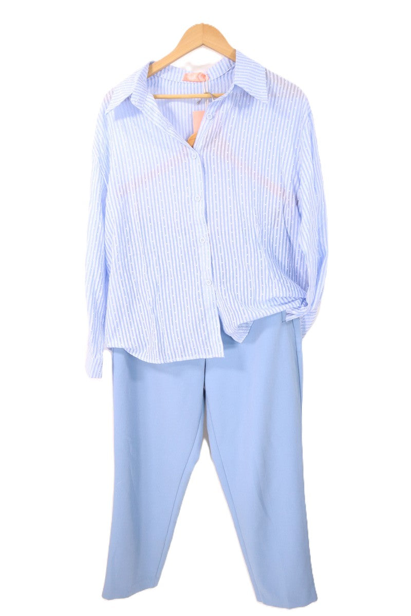 חולצת פסים ונקודות חדשה אוברסייז -S-L