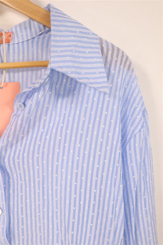 חולצת פסים ונקודות חדשה אוברסייז -S-L