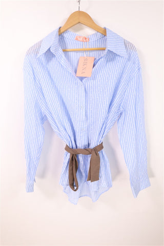 חולצת פסים ונקודות חדשה אוברסייז -S-L