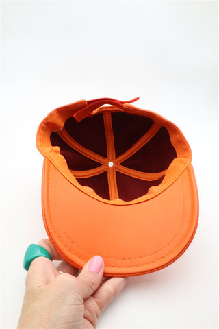 כובע קסקט עור בכתום - OS