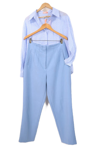 מכנסיים אלגנטיים ZARA בתכלת- L