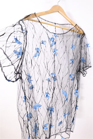 עליונית וינטיג שיפון נשפכת פרפרים בשחור- OS