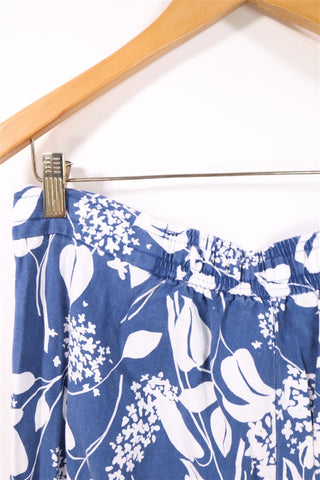 BENETTON בכחול מכנסיים פרחוניים   - L