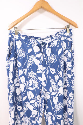 BENETTON בכחול מכנסיים פרחוניים   - L