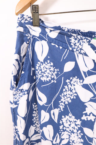 BENETTON בכחול מכנסיים פרחוניים   - L