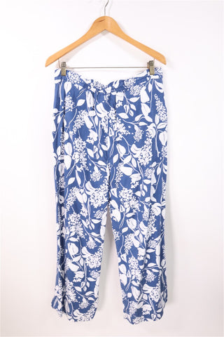 BENETTON בכחול מכנסיים פרחוניים   - L
