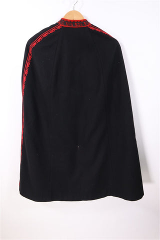 גקט שכמייה וינטיג רקום בשחור- OS