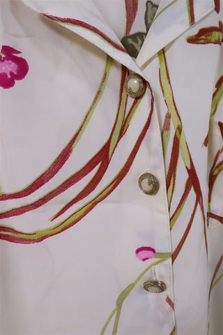 שמלת וינטיג פרחונית בשמנת- L-XL