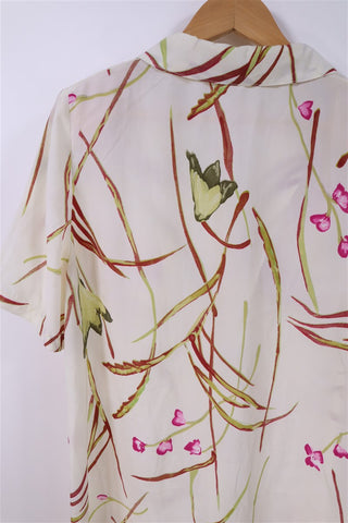 שמלת וינטיג פרחונית בשמנת- L-XL