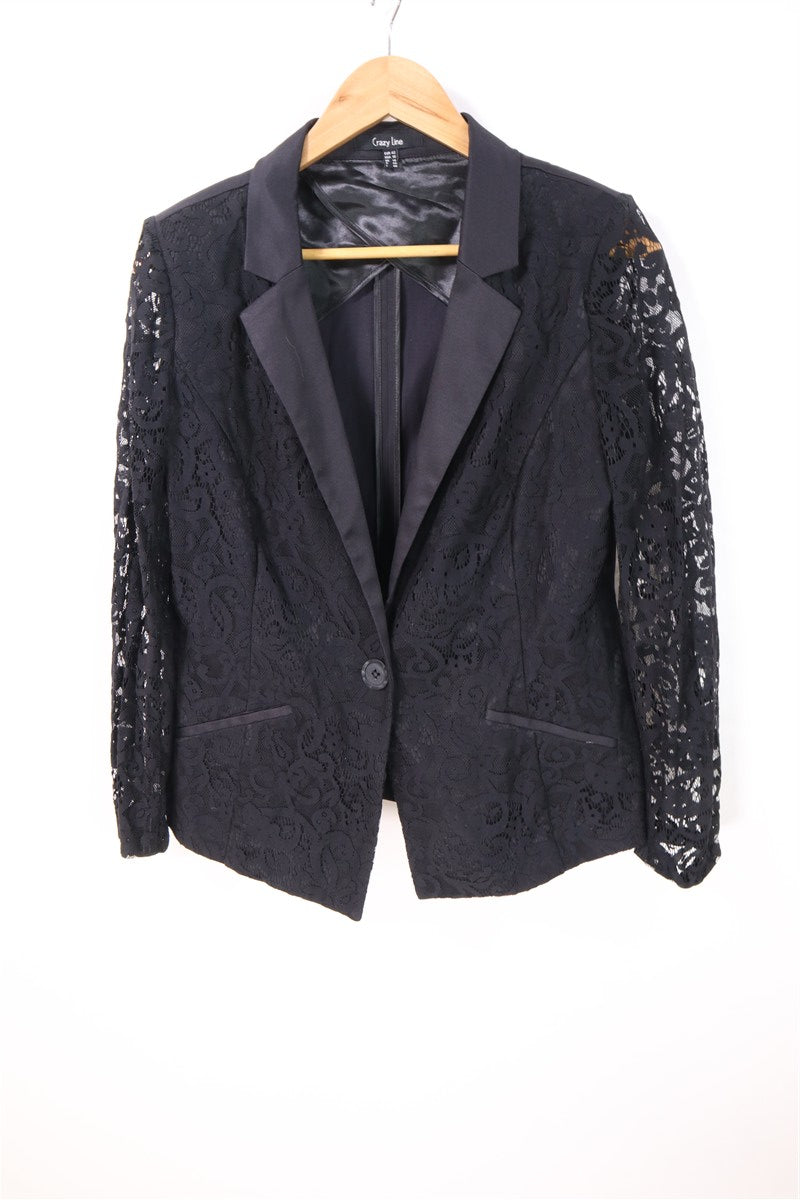 גקט תחרה בשחור- M-L