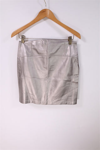 חצאית מיני דמוי עור נחושת -S-M