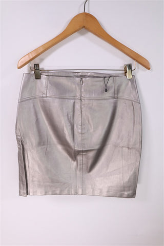 חצאית מיני דמוי עור נחושת -S-M