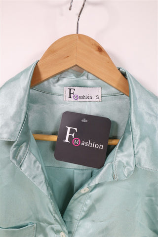 חולצת סטן חדשה בירוק מרווה- M-L