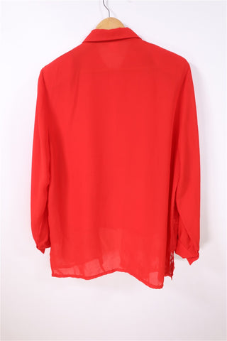 חולצת וינטיג שכבות שיפון באדום - L-XL
