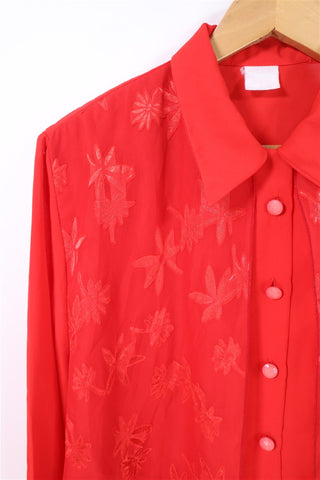 חולצת וינטיג שכבות שיפון באדום - L-XL