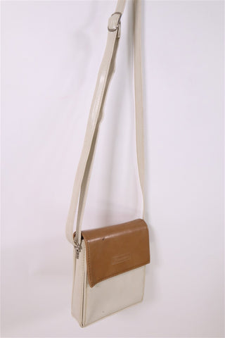 תיק וינטיג קופסתי מעור בחום ושמנת- OS