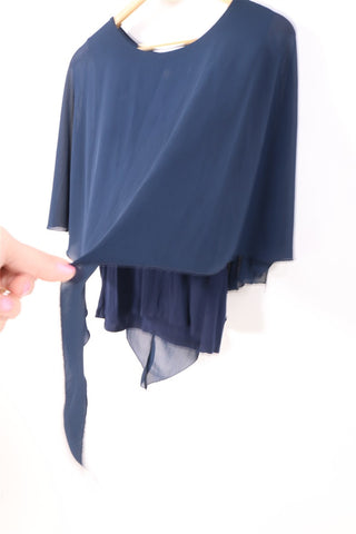 חולצה אה סימטרית בכחול- M-L