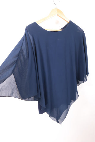 חולצה אה סימטרית בכחול- M-L