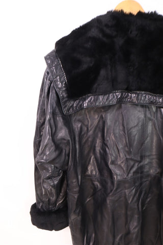מעיל עור ויניטג בשחור - L-XXL