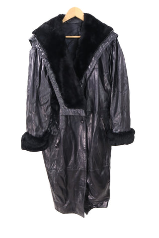 מעיל עור ויניטג בשחור - L-XXL