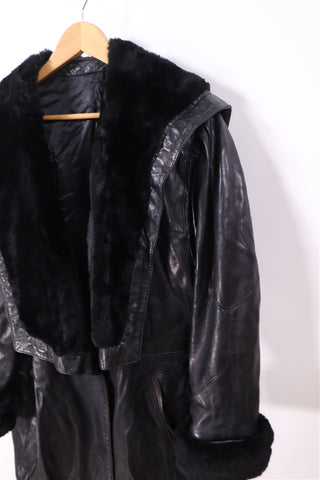 מעיל עור ויניטג בשחור - L-XXL