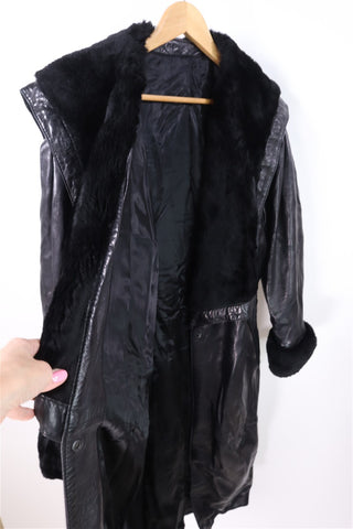 מעיל עור ויניטג בשחור - L-XXL