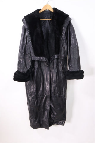 מעיל עור ויניטג בשחור - L-XXL