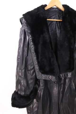 מעיל עור ויניטג בשחור - L-XXL