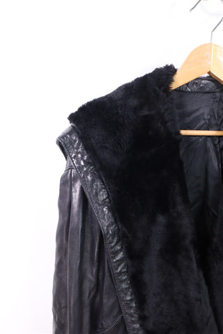 מעיל עור ויניטג בשחור - L-XXL