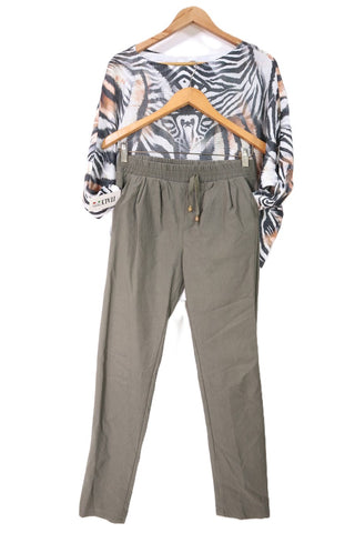 מכנסי בד בירוק חאקי- S-M