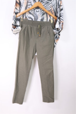 מכנסי בד בירוק חאקי- S-M