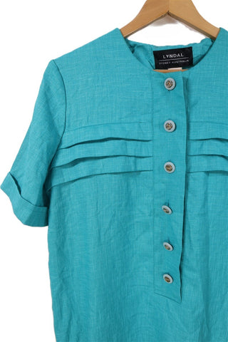 שמלת וינטיג אלגנטית בטורקיז-L- XL