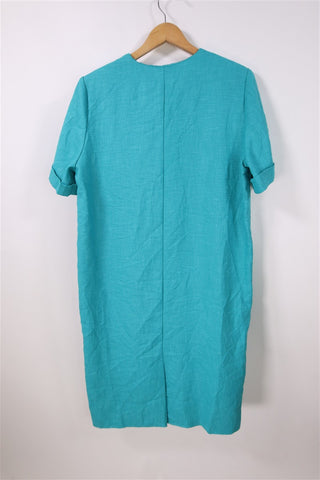 שמלת וינטיג אלגנטית בטורקיז-L- XL